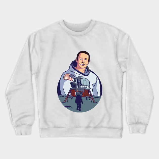 Neil Armstrong first man on the moon Crewneck Sweatshirt by JaLand